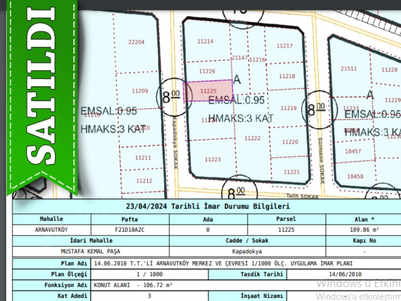 Arnavutköy Mustafa Kemalpaşa Mah Satılık Arsa , 110 M2 Müstakil 3 Kat İmarlı Merkezde