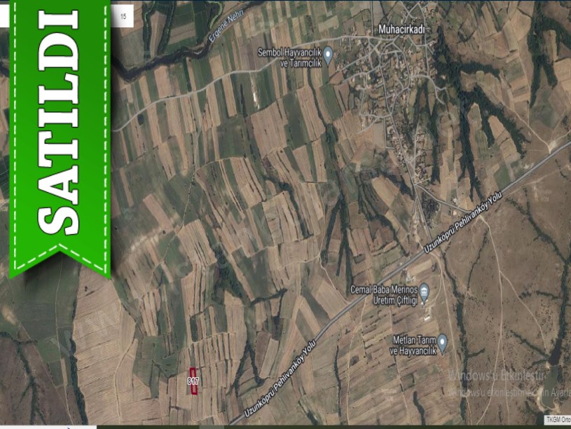 Edirne Uzunköprü Muhacırkadı Köyü Satılık Arsa , 328 m2 Yolu Var Hisseli