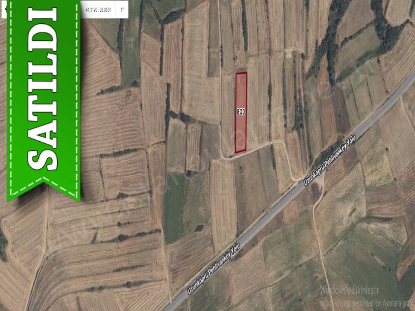 Edirne Uzunköprü Muhacırkadı Köyü Satılık Arsa , 337 M2 Caddeye Yakın Yolu Var