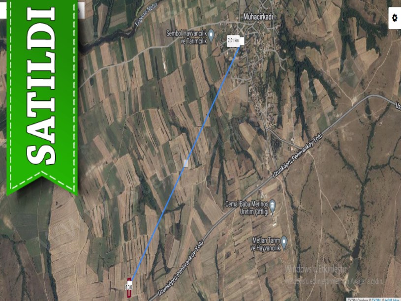 Edirne Uzunköprü Muhacırkadı Köyü Satılık Arsa , 337 M2 Caddeye Yakın Yolu Var
