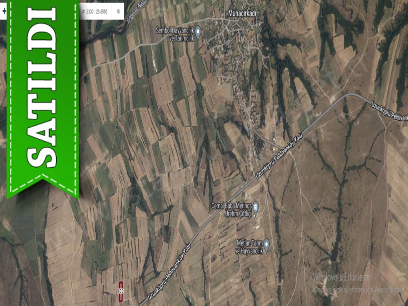 Edirne Uzunköprü Muhacırkadı Köyü Satılık Arsa , 337 M2 Caddeye Yakın Yolu Var