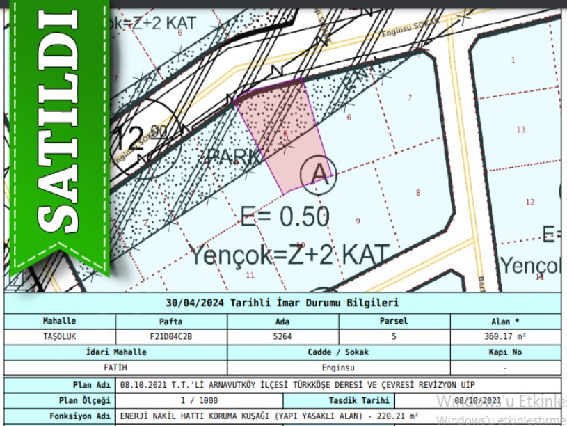 Arnavutköy Taşolukta Satılık Arsa , 360 m2 Müstakil İmarlı