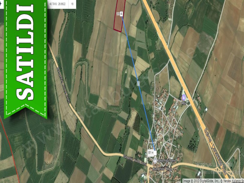 Edirne Keşan Bahçeköy Köyü Satılık Arsa , 211 m2 Hisseli 
