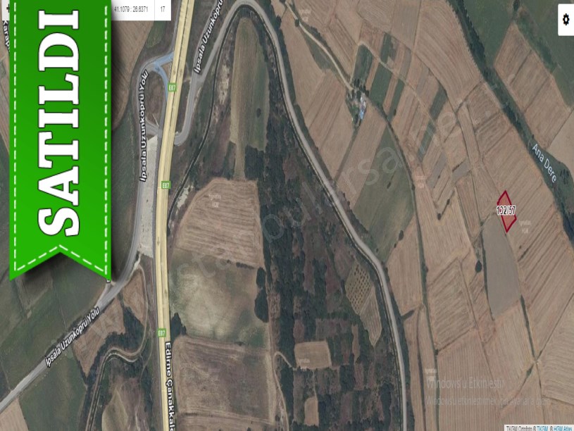 Edirne  Uzunköprü Karapınar Köyü Satılık Arsa . 562 M2 Hisseli Otobana Yakın 