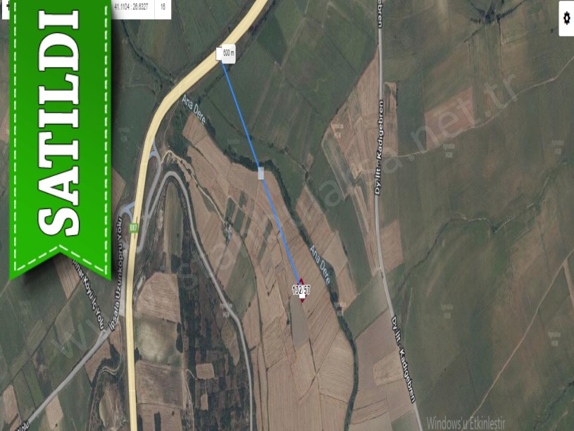 Edirne  Uzunköprü Karapınar Köyü Satılık Arsa . 562 M2 Hisseli Otobana Yakın 