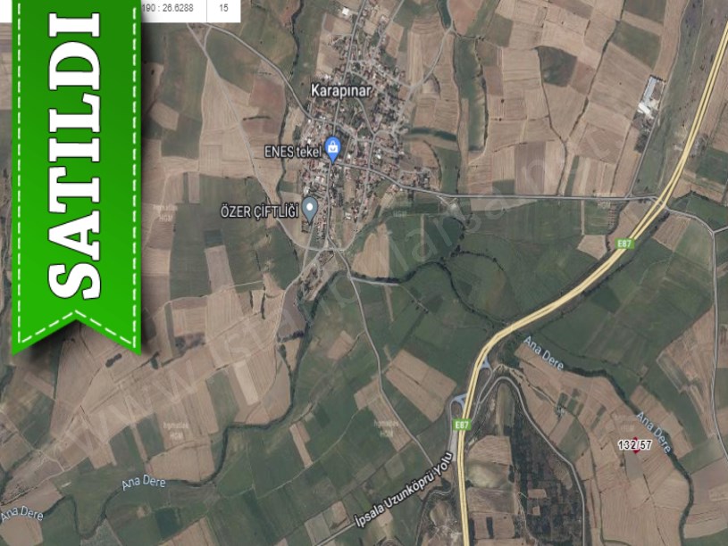 Edirne  Uzunköprü Karapınar Köyü Satılık Arsa . 562 M2 Hisseli Otobana Yakın 