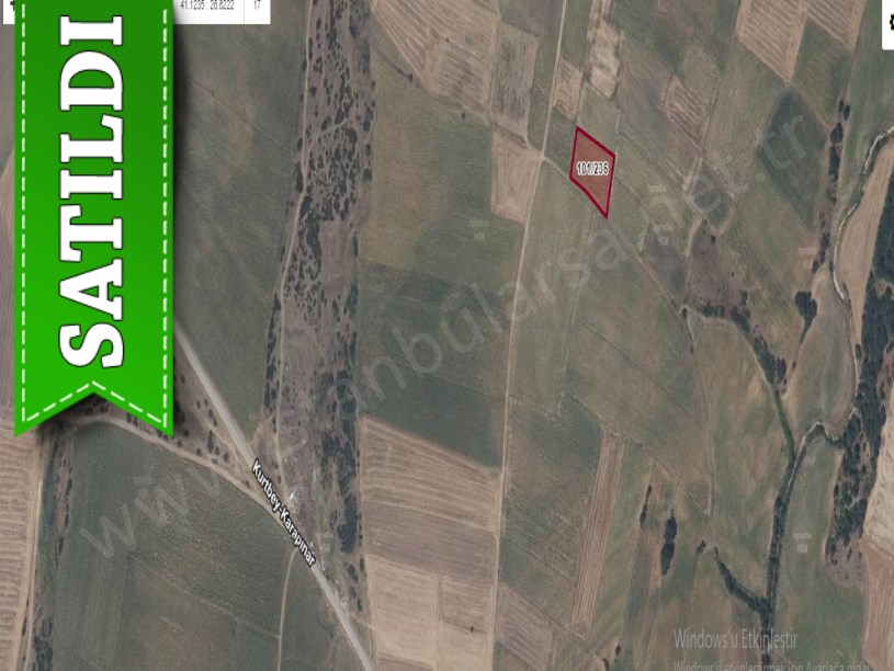 Edirne  Uzunköprü Karapınar Köyü Satılık Arsa . 1,281 M2 Yolu Var Hisseli 