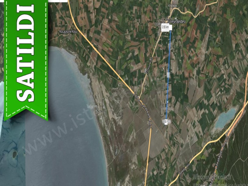 Çanakkale Gelibolu Evreşe Köyünde Satılık Tarla , 4,656 m2 Tek Tapu