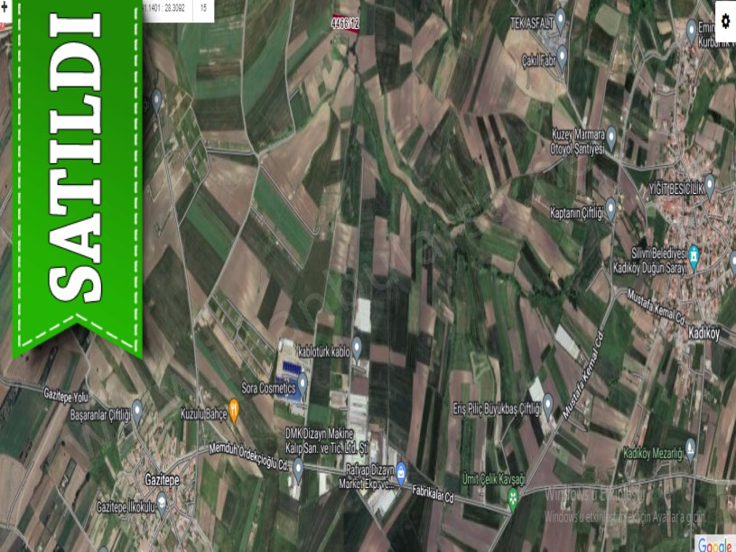 Silivri Gazitepede Satılık Tarla , 5,187 M2 Müstakil Yolu Var