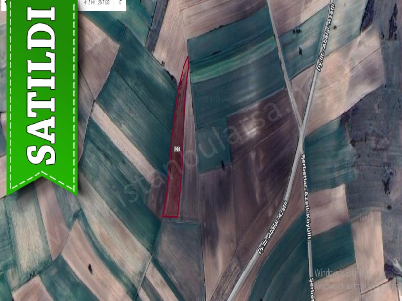 Edirne Havsa Azatlı Köyünde Satılık Arsa , 609 M2 Hisseli 