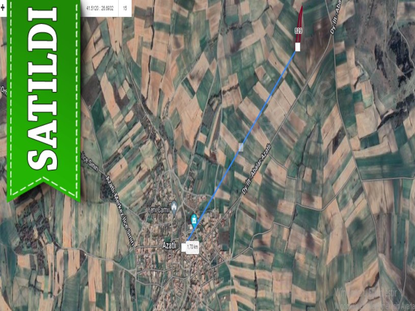 Edirne Havsa Azatlı Köyünde Satılık Arsa , 609 M2 Hisseli 