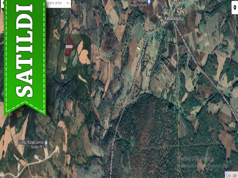 Edirne Lalapaşa Kalkansöğüt Köyü  Satılık Tarla , 19,315 M2 Yolu Var Müstakil