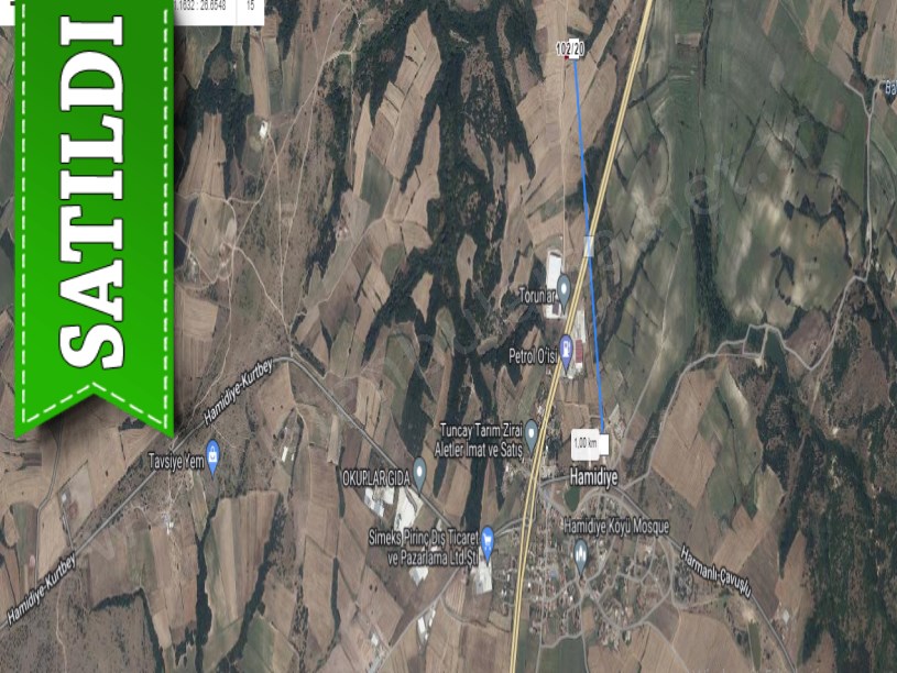 Edirne Uzunköprü Hamidiye Köyünde Satılık Arsa , 162 m2 Yolu Var 