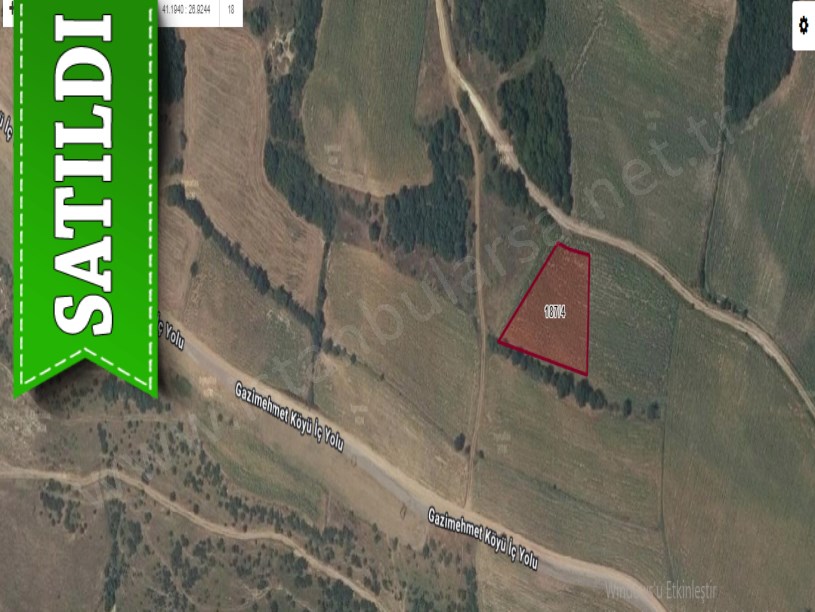 Edirne Uzunköprü Gazimehmet Köyü Satılık Arsa , 187 m2 Meraya Cephe Yolu Var