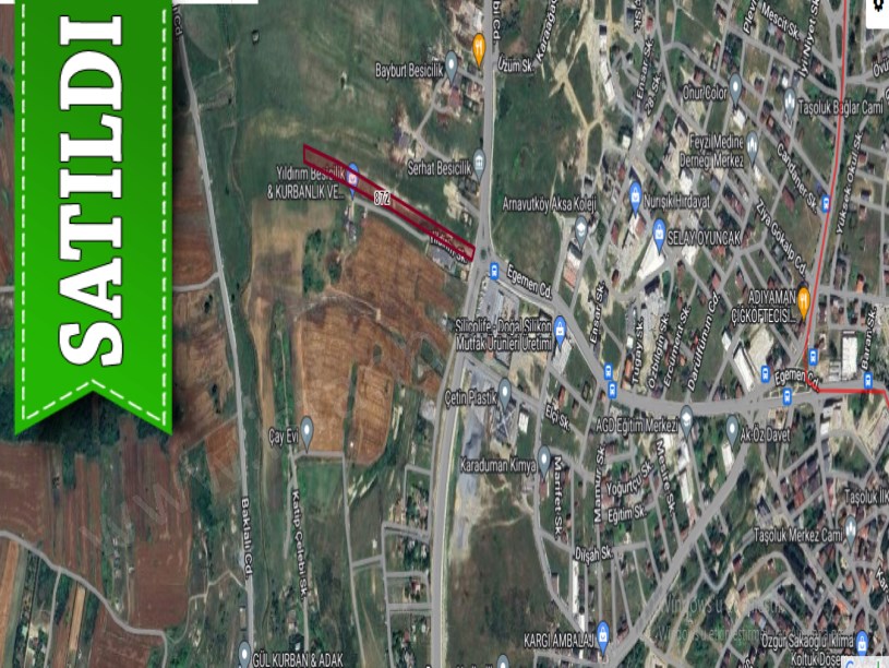 Arnavutköy Taşolukta Satılık Arsa , 382 M2 Cadde Cephe Çevrili 
