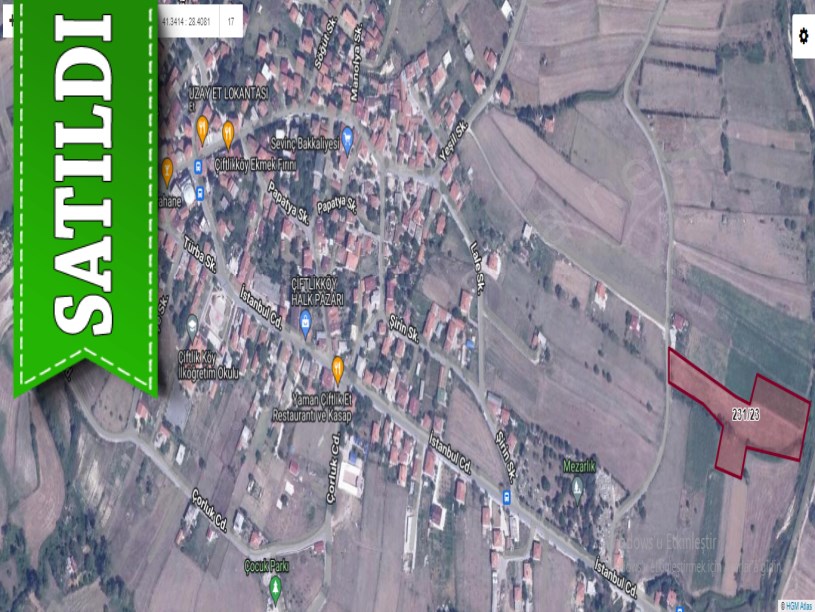 Çatalca Çiftlikköyde Satılık Arsa , 888 M2 Çevrili Yolu Var Evlere Yakın