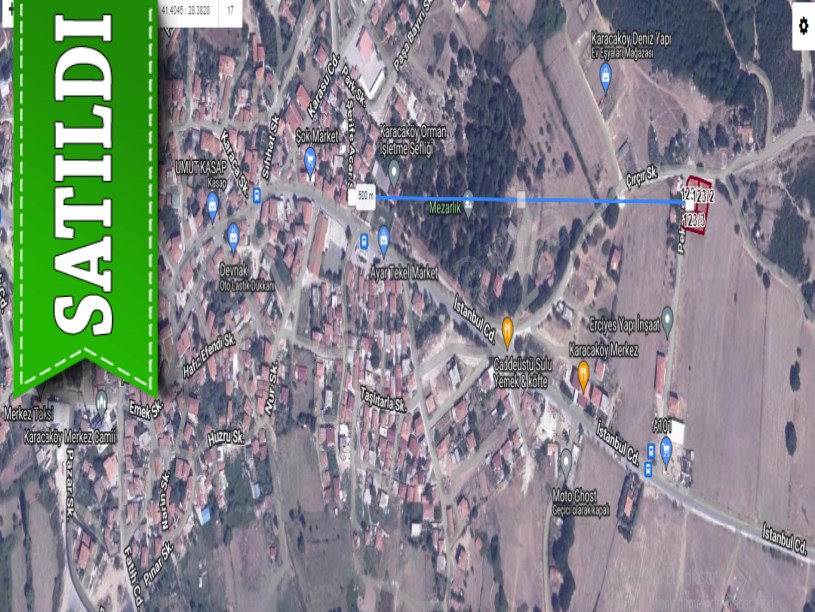 Çatalca Karacaköyde Satılık Arsa , 1,246 M2 Köy İçi Villa İmarlı Köşebaşı