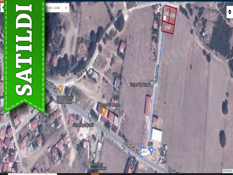 Çatalca Karacaköyde Satılık Arsa , 1,246 M2 Köy İçi Villa İmarlı Köşebaşı