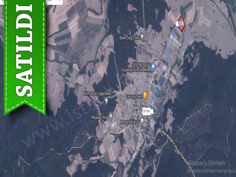Çatalca Belgratta Satılık Arsa , 640 M2 Çaplı Yolu Var Muvafakatnameli