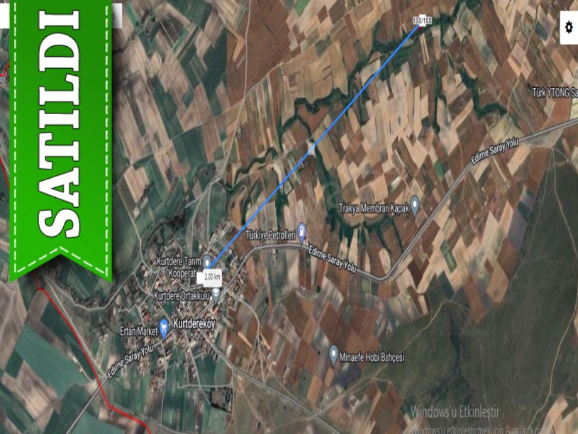 Tekirdağ Saray Kurtderede Satılık Tarla , 2,040 M2 Müstakil 