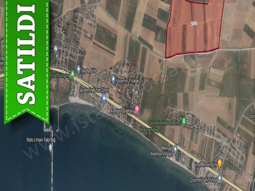Tekirdağ Marmaraereğli Çeşmeli Mah Satılık Arsa , 236 m2 Hisseli Yolu Var