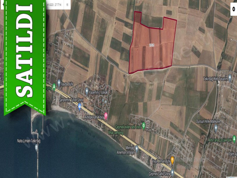 Tekirdağ Marmaraereğli Çeşmeli Mah Satılık Arsa , 236 m2 Hisseli Yolu Var
