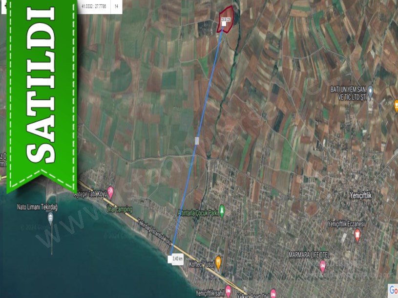 Tekirdağ Marmaraereğli Çeşmeli Mah Satılık Arsa , 218 m2 Yolu Var Evlerin Yakını 