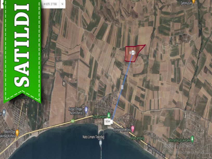 Tekirdağ Marmaraereğli Çeşmeli Mah Satılık Arsa , 258 M2 Hisseli Yolu Var