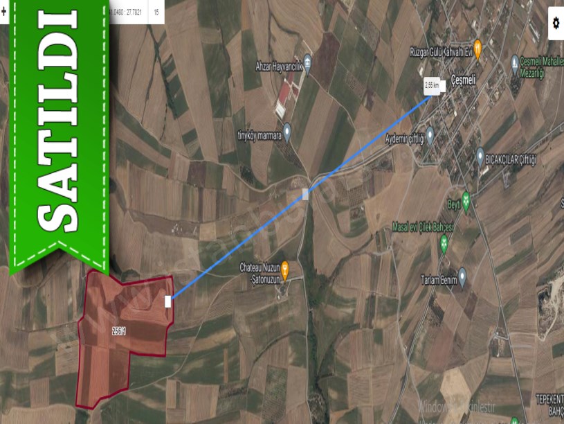 Tekirdağ Marmaraereğli Çeşmeli Mah Satılık Arsa , 386 m2 Yolu Var Hisseli 