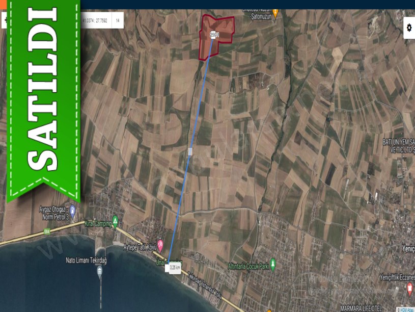 Tekirdağ Marmaraereğli Çeşmeli Mah Satılık Arsa , 386 m2 Yolu Var Hisseli 