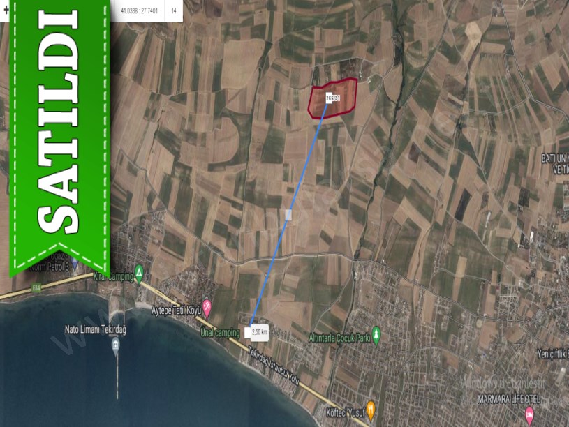 Tekirdağ Marmaraereğli Çeşmeli Mah Satılık Arsa , 242 m2 Hisseli Yolu Var