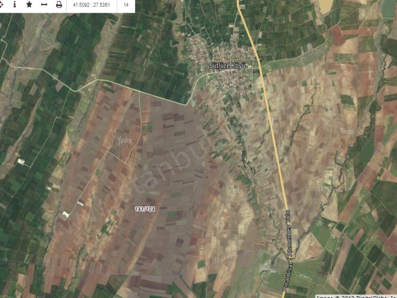 Kırklareli Pınarhisar Sütlüce Satılık Tarla , 2,400 m2 Resmi Yola Cephe Müstakil