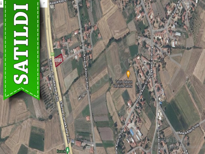 Edirne Uzunköprü Kavacık Köyünde Satılık Arsa , 886 M2 Müstakil İmarlı Otobana Cephe 