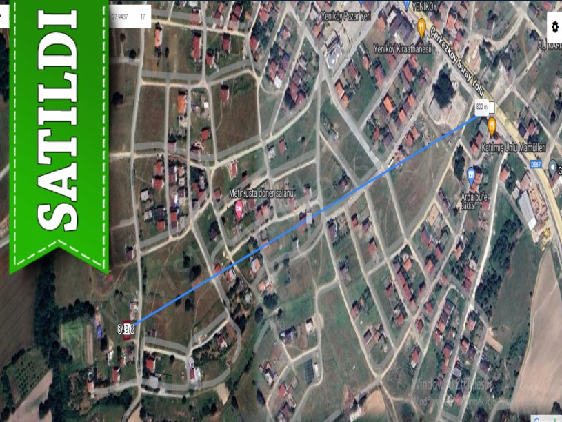 Tekirdağ Saray Büyükyoncalıda Satılık Arsa , 250 M2 Merkezde 3 Kat İmarlı