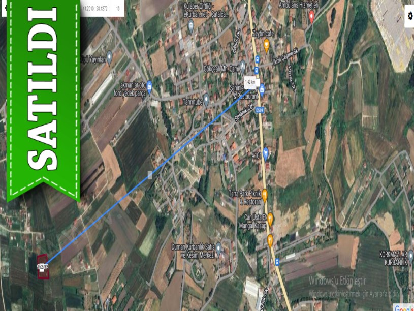 Çatalca Gökçealide Satılık Tarla , 4,100 m2 Müstakil  Merkezde Evlerin Yakını Yolu Var