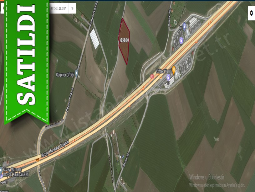 Silivri Alipaşada Satılık Tarla , 14,850 m2 Asfalt Cephe Müstakil 