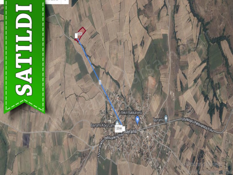 Edirne Uzunköprü Bayramlı Köyünde Satılık Arsa , 812 m2 Hisseli