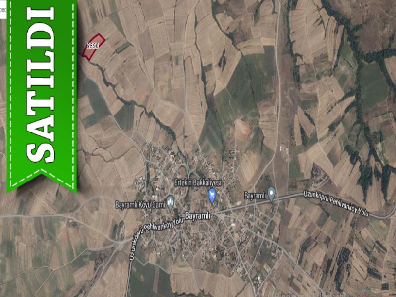 Edirne Uzunköprü Bayramlı Köyünde Satılık Arsa , 812 m2 Hisseli