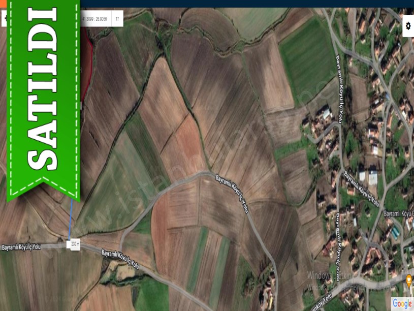 Edirne Uzunköprü Bayramlı Köyünde Satılık Arsa , 487 M2 Hisseli 