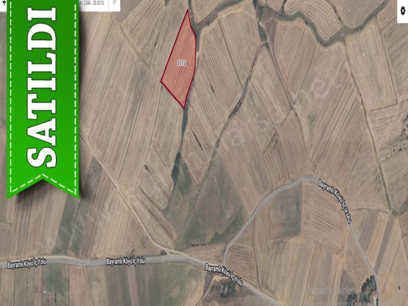 Edirne Uzunköprü Bayramlı Köyünde Satılık Arsa , 487 M2 Hisseli 