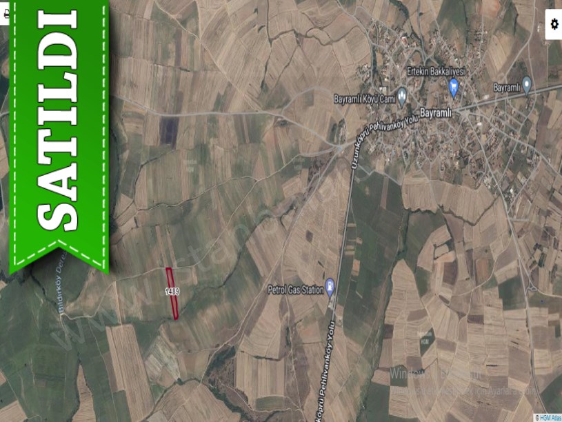 Edirne Uzunköprü Bayramlı Köyünde Satılık Arsa , 437 M2 Yolu Var Hisseli