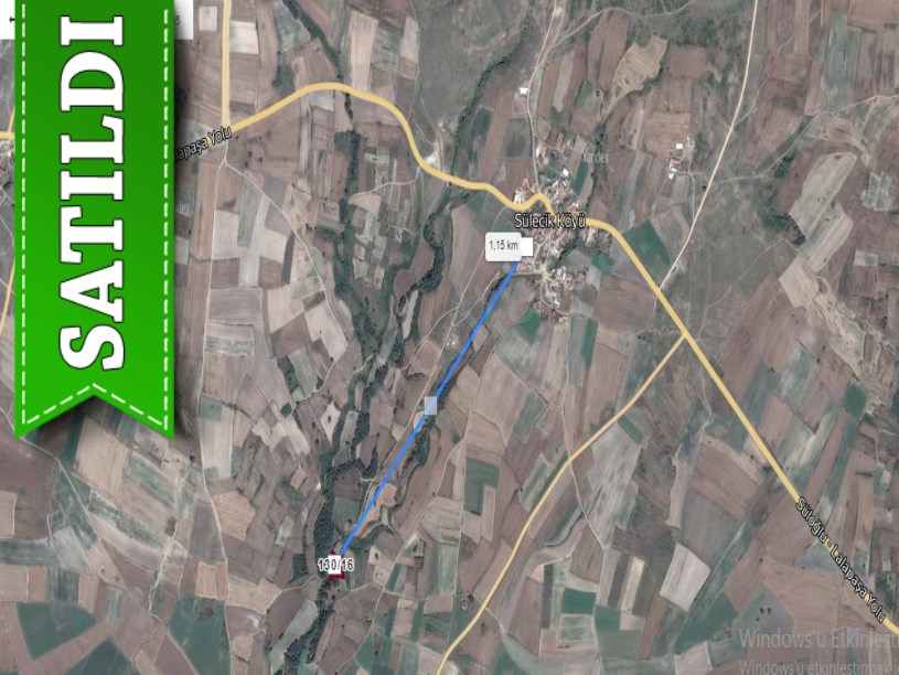 Edirne Süloğlu Sülecik Köyünde Satılık Tarla , 2,523 m2 Tek Tapu Müstakil 
