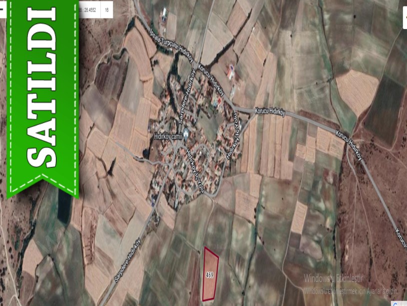 Edirne İpsala Hıdırköy Köyünde Satılık Arsa , 1,600 m2 Yolu Var Hisseli