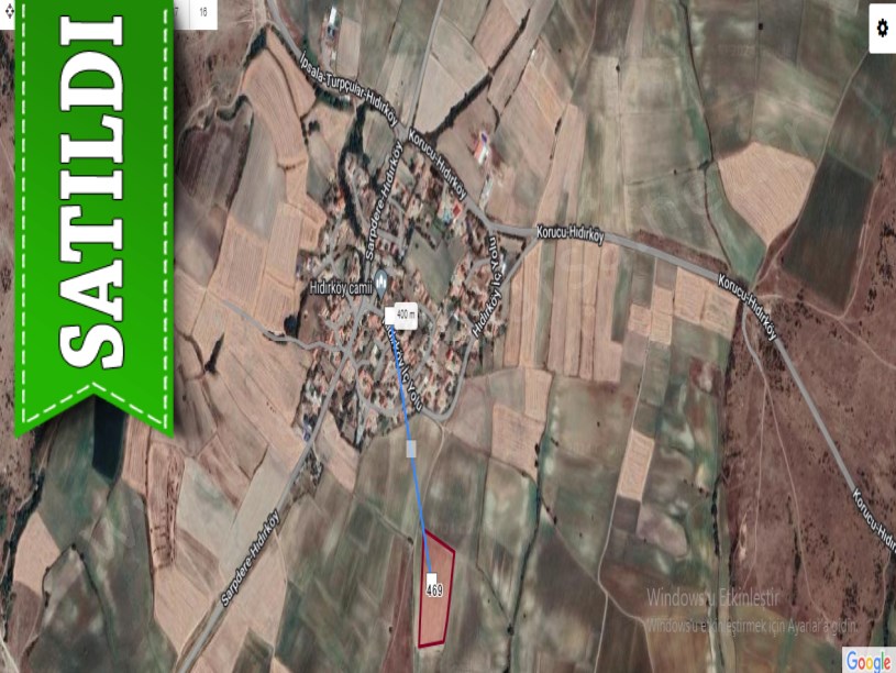 Edirne İpsala Hıdırköy Köyünde Satılık Arsa , 1,600 m2 Yolu Var Hisseli