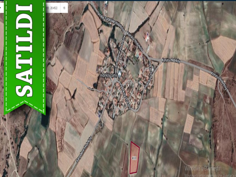 Edirne İpsala Hıdırköy Köyünde Satılık Arsa , 1,600 m2 Yolu Var Hisseli