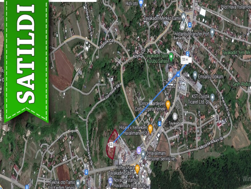 Arnavutköy Tayakadın Satılık Arsa , 206 M2 Merkezde Caddeye Yakın İmarlı