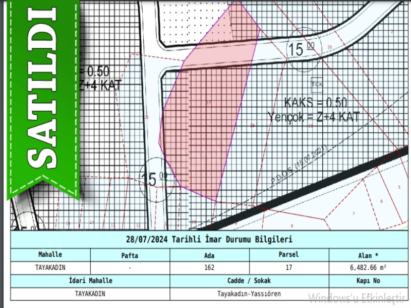 Arnavutköy Tayakadın Satılık Arsa , 206 M2 Merkezde Caddeye Yakın İmarlı