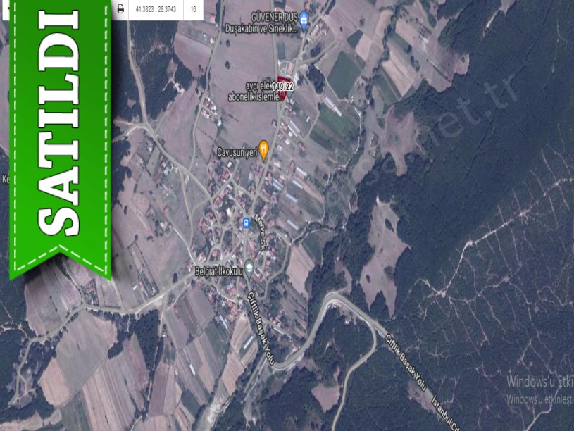 Çatalca Belgratta Satılık Arsa , 128 m2 Köy İçi Cadde Cephe Hisseli 
