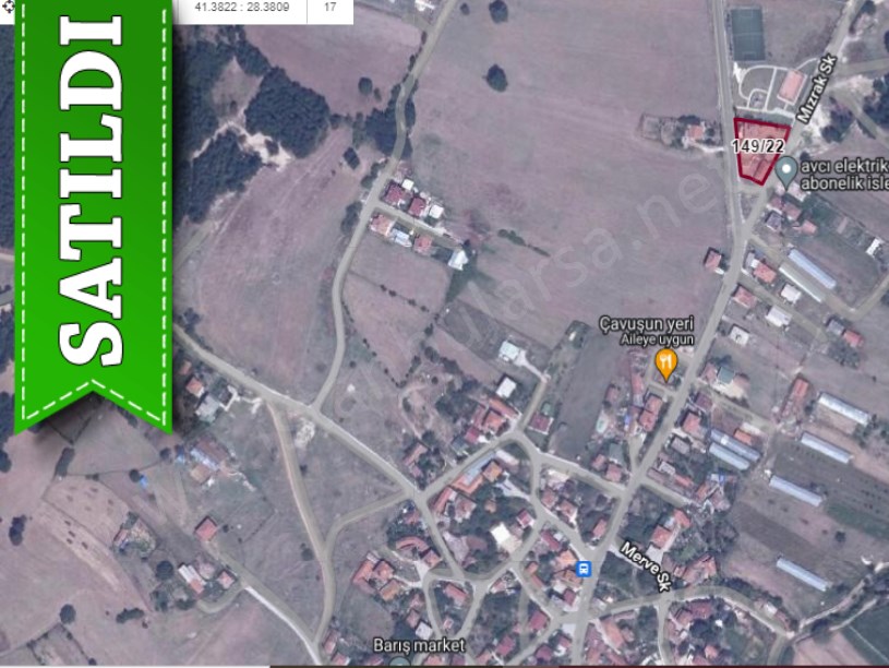 Çatalca Belgratta Satılık Arsa , 128 m2 Köy İçi Cadde Cephe Hisseli 