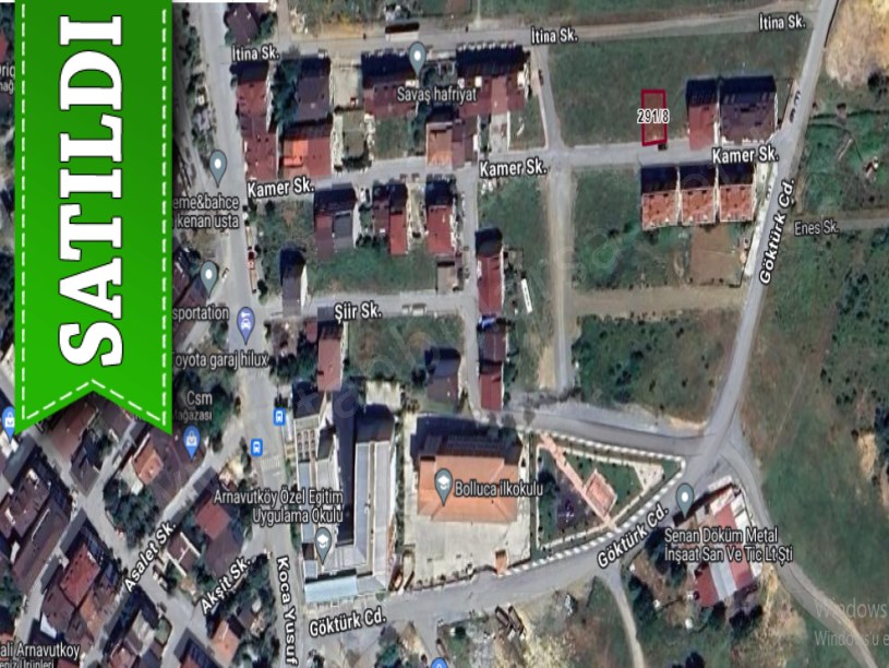 Arnavutköy Bollucada Satılık Arsa , 183 M2 imarlı İfrazlı Tek Tapu 